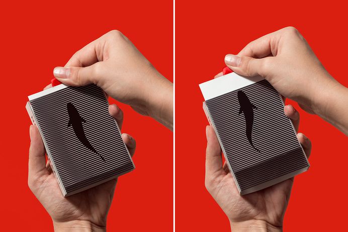 NORD STREAM is a line of preserved foods offering five different varieties: sardine, smoked mussels, crab, octopus, squid. Its unique branding and packaging design, designed by LOCO Studio, stands out for its interactivity and responsiveness. For more of the most beautiful design visit mindsparklemag.com