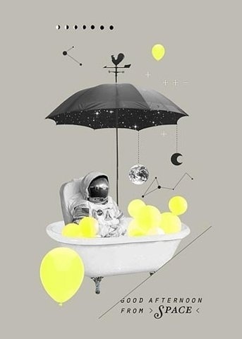 FFFFOUND! | Koyuki Anagaki featured by Netdiver Magazine #astronaut #umbrella #space