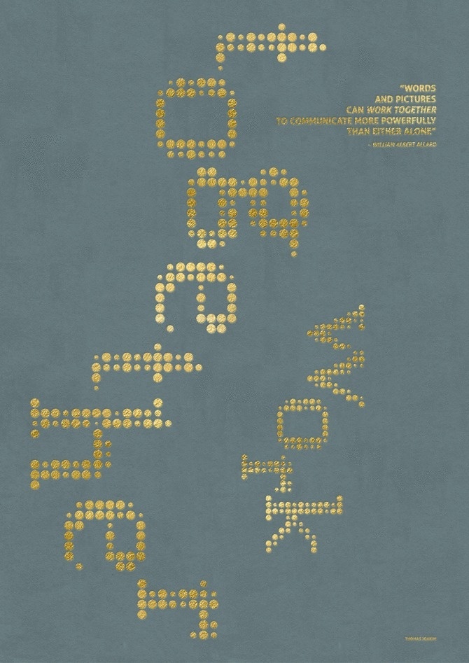 GridTypo - Thomas Joakim #dots #grid #typo #gold