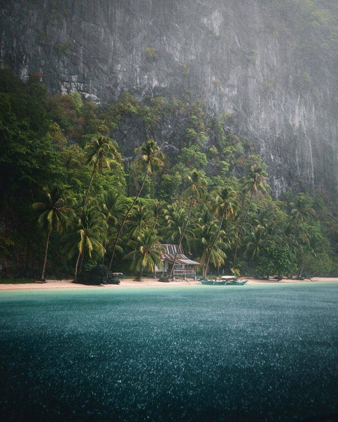 Tropical rains in #Palawan 🌴"There is nothing more magical then being on a tropical beach while it's pouring with rain. This day was one to remember. " (📷: @kayvanhuisseling 📍: El Nido, Palawan) by @beautifuldestinations