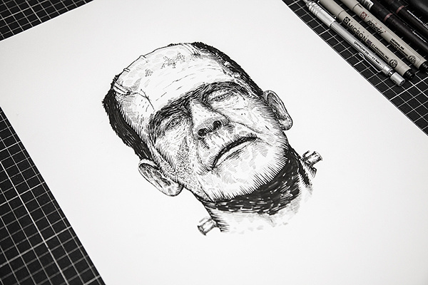 Horror characters on Behance #drawings #heymikel #classic #horror #temporary #tattoo #illustration #movies #characters