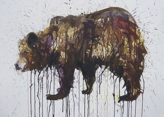 Bear_596261s.jpg 588 × 421 pixel #white #dave #arts #painting #bear #animal #splatter #fine