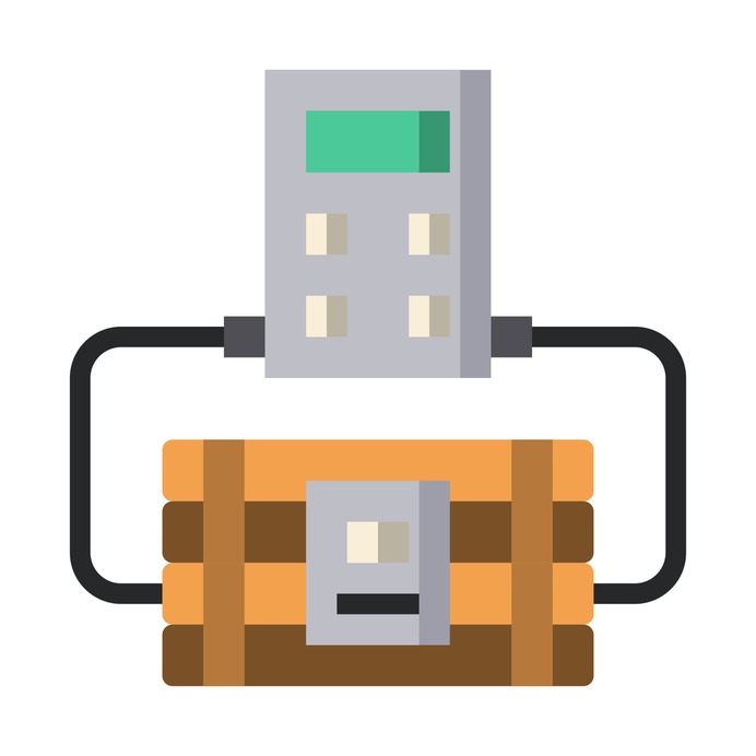 See more icon inspiration related to timer, tnt, terrorism, detonation, miscellaneous, dynamite, explosive, crime, weapons, weapon, bomb and clock on Flaticon.