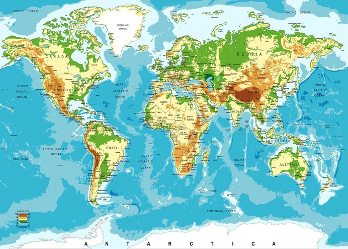 "World map" Poster Print on metal by Sam Kal