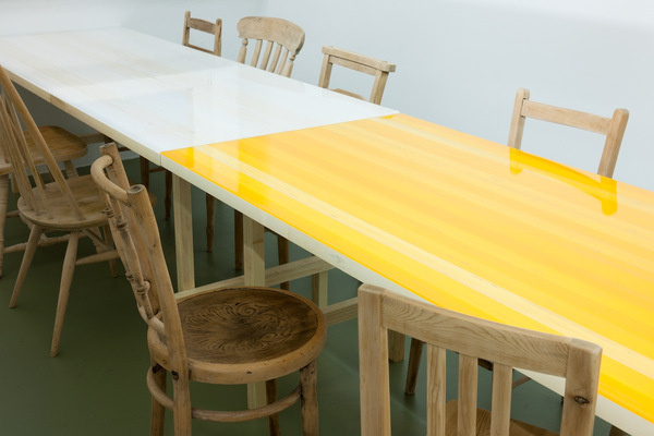 Schemata Architects #paint #yellow #table