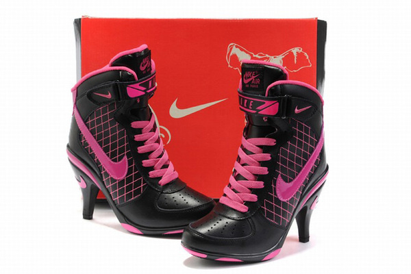 Nike Air Force 1 Heels Black/Pink #shoes