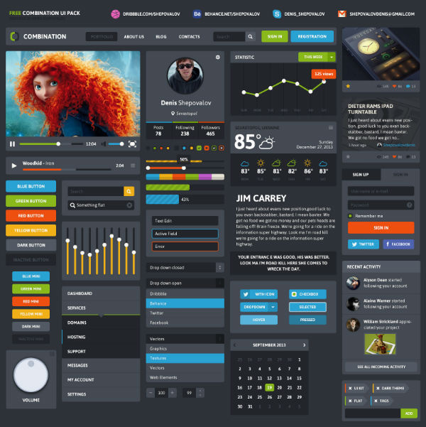 free UI psd #psd #free #ui #element #web