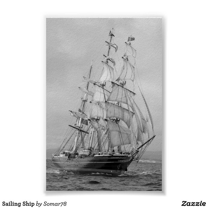 Sailing Ship Poster | Zazzle.com