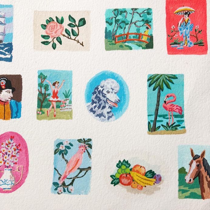 Making tiny paintings for my new dollhouse