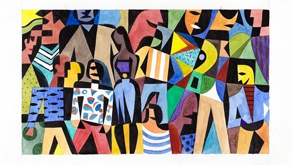 painting on Behance #illustration #graphic #geometric