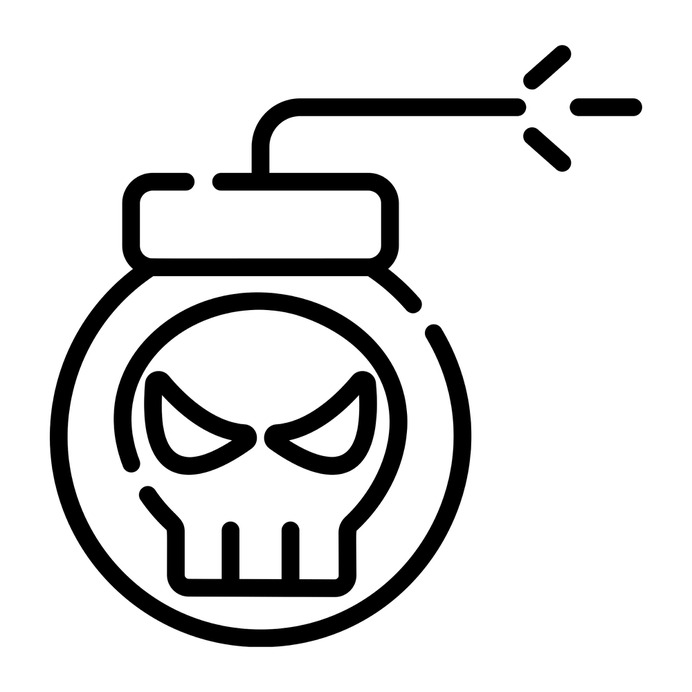 See more icon inspiration related to bomb, skull, terrorism, detonation, miscellaneous, explosive, weapons and war on Flaticon.