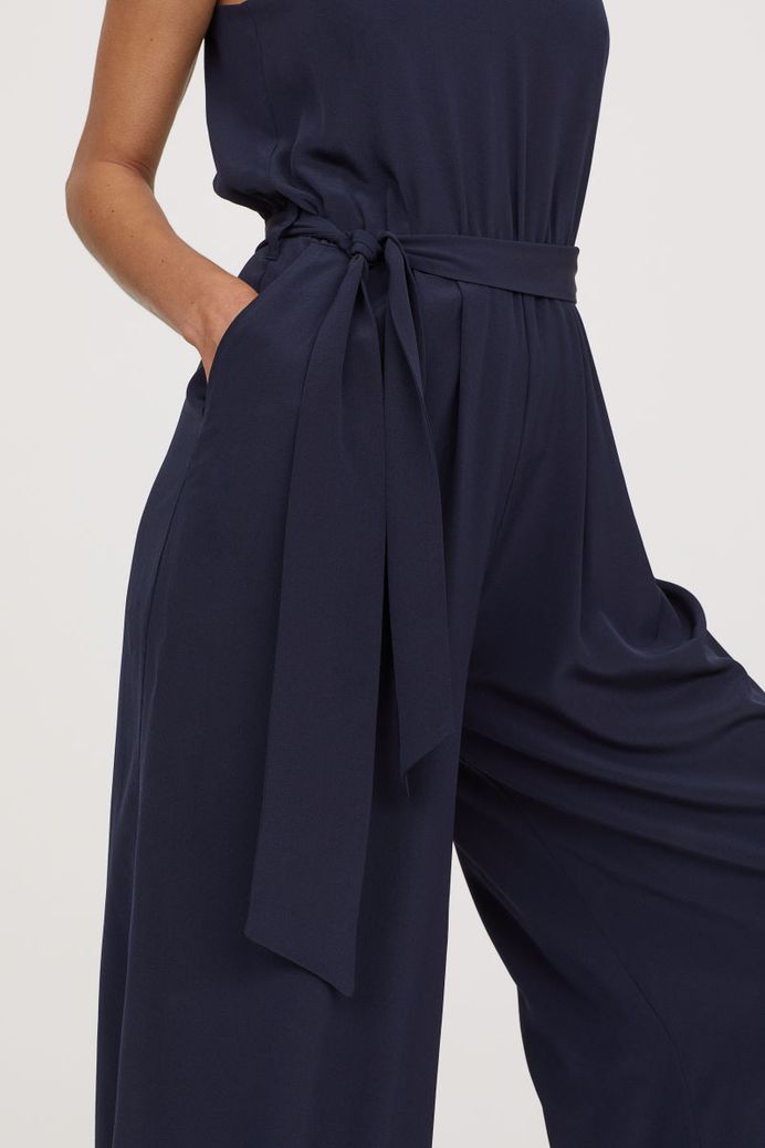 Jumpsuit aus Seide | Dunkelblau | DAMEN | H&M DE