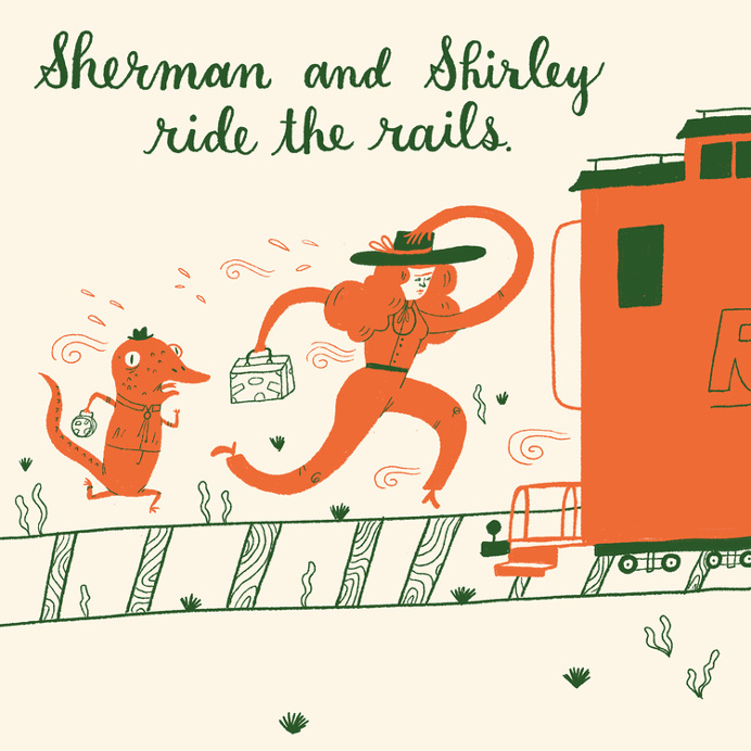 train, Mary Kate McDevitt, illustration, fun, abstract, person