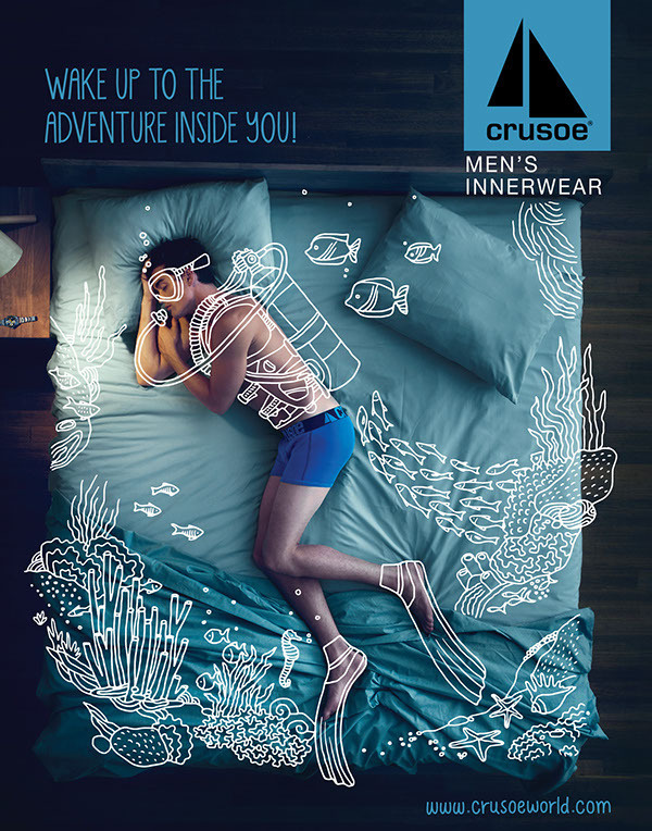 Crusoe Men's Innerwear Campaign #advertisement #illustration