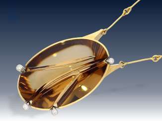Kette/Collier: einzigartiges Citrin-Brillant-Collier aus dem Hause: ATELIER TOM MUNSTEINER, feiner Citrin von ca. 145ct