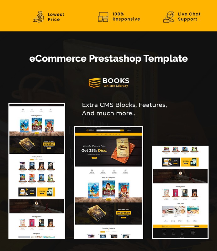 #Online #Books #Shop - #Prestashop #Responsive #Theme #eCommerce #Website #Design #Template