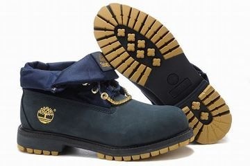 timberland roll top mens boots dark blue yellow #shoes