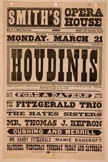 Woodtype poster. It is durable, light and less expensive than large metal type. It can display vertically and horizontally.