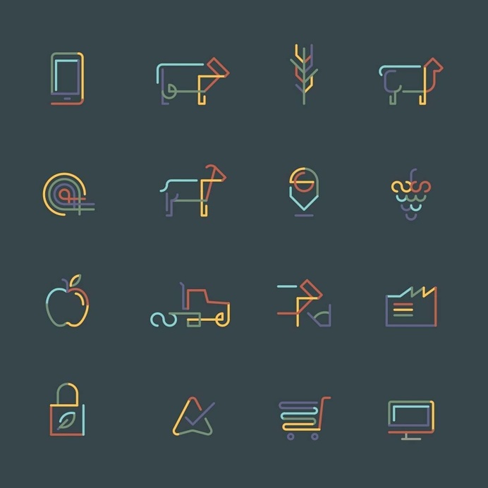 Bagian dari identitas visual untuk Aglive.  #design #icons #icondesign #iconapop #monoline #linework #visforvector #illustration #vectordesign #