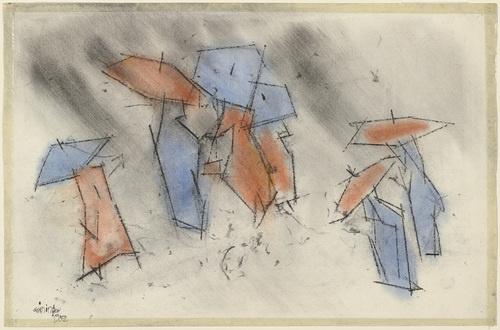 Lyonel Feininger rain people