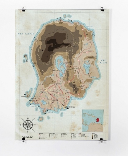Patrice Barnabé #mapa #barnab #map #island #illustration #patrice #face