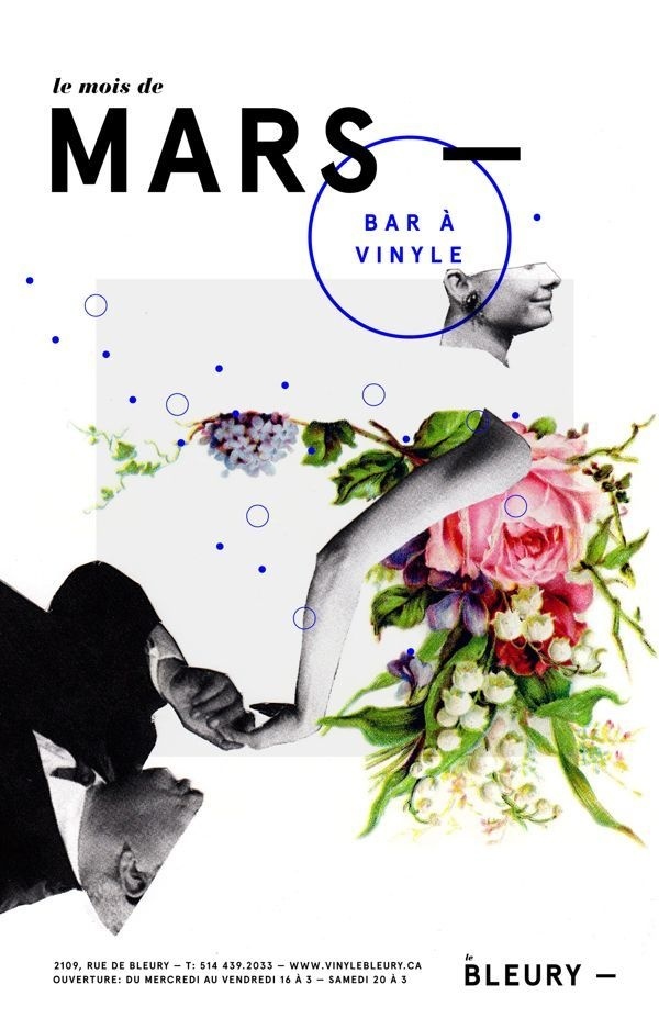 Le Bleury. poster design #graphics #design #poster #type #collage