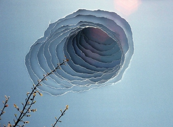 Clouds, Smoke and Portals from Torn Photographs | strictlypaper #sky