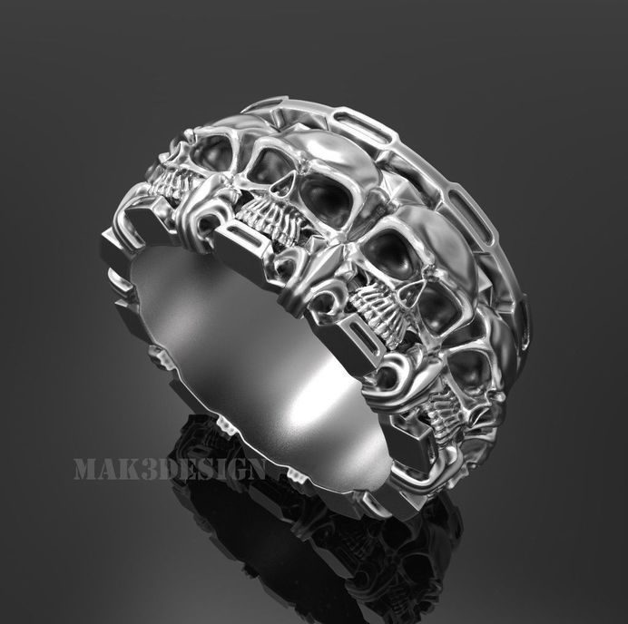 ring skull 131 3d model obj stl 1