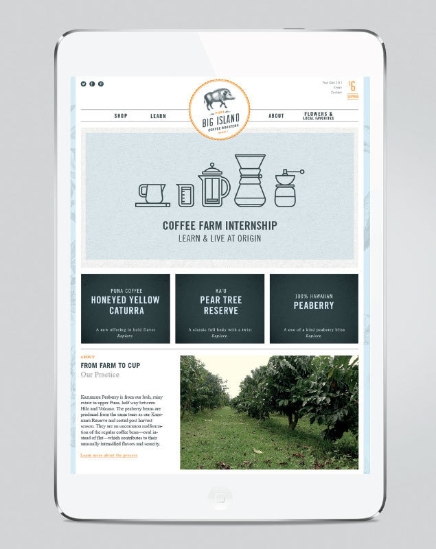 Big Island Coffee Roasters #website #mobile