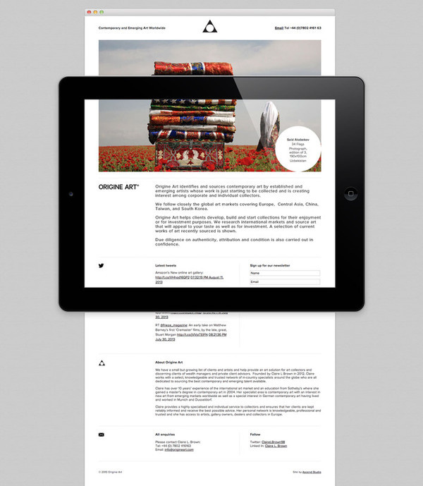 Web design for Origine Art by Ascend Studio #website #design #art