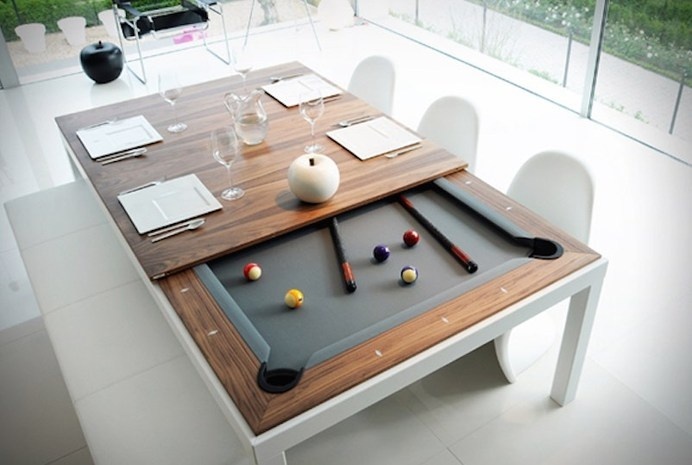 Fusion Pool Table And Dining Table #tech #flow #gadget #gift #ideas #cool