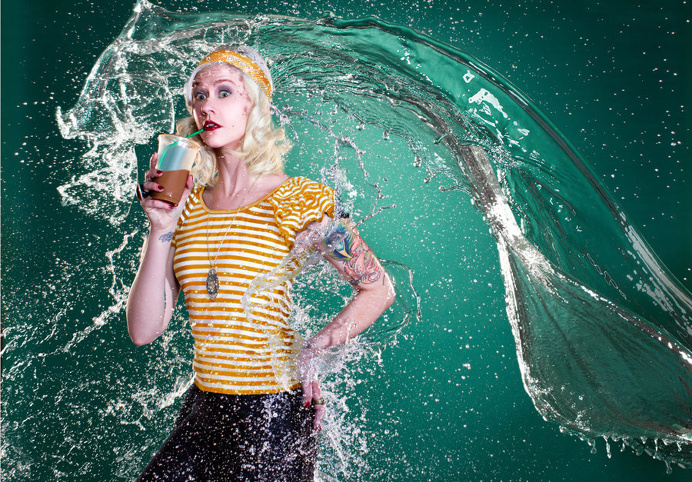 Conceptural Photography #water #woman #pink #green