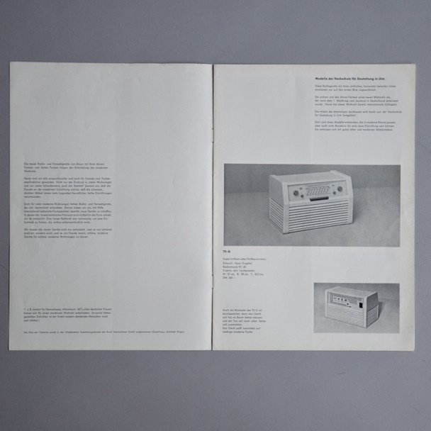 Braun new range brochure Otl Aicher 1955 via www.dasprogramm.org