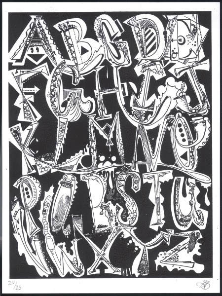 Alphabet Print /Â Illustration #lettering #print #letterpress #graffitti #illustration #alphabet #cartoon #hand #typography