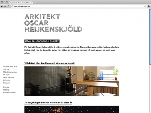 Arkitekt Oscar : Casper Heijkenskjöld, Graphic design Art direction #website #design #web #branding