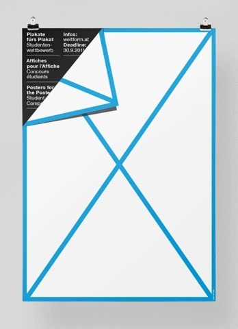 Posters for the Poster xc2xab FEIXEN: Design by Felix Pfxc3xa4ffli #fold #white #page #black #turn #poster #blue