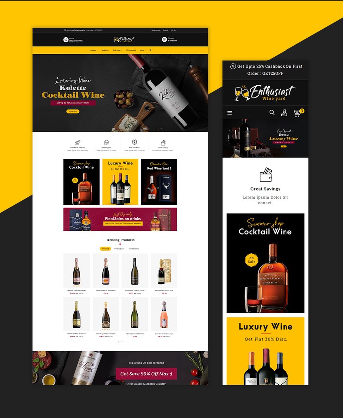 #Enthusiast - #Wine #Yard Shop - #Prestashop #Responsive #Theme #eCommerce #Website #Design #Template