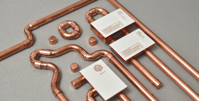 motiv studio design agency branding modern copper business card painted edges design inspiration designblog inspiration www.mindsparklemag.c