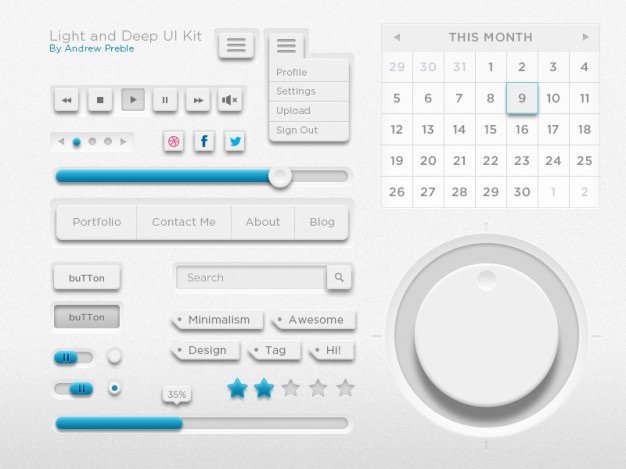 Light and deep ui kit Free Psd. See more inspiration related to Design, Light, Web, Web design, Ui, Ui kit, Horizontal, Kit and Deep on Freepik.