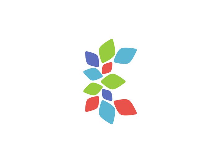 Stain Glass Mark e life diverse seed tree leaves icon mark identity brand logo church