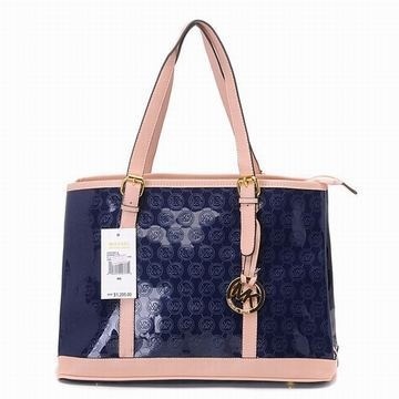 Michael Kors Amangasett Jet Set Monogram Signature Tote Blue #shoe