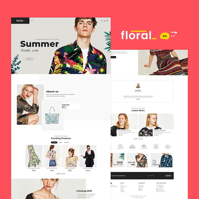 #Floral #Fashion #Boutique - #Opencart Multi-Purpose #Responsive #Theme | #TemplateTrip #eCommerce #Website #Template