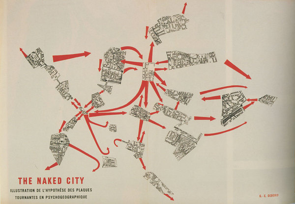 The naked City. Guy Debord #drift #map