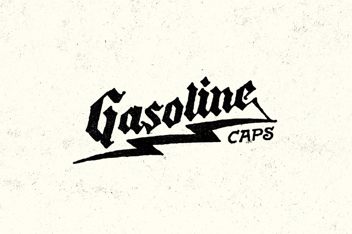 Gasoline Caps | Yondr, Nathan Yoder #bolt #lightning #drawn #hand #typography