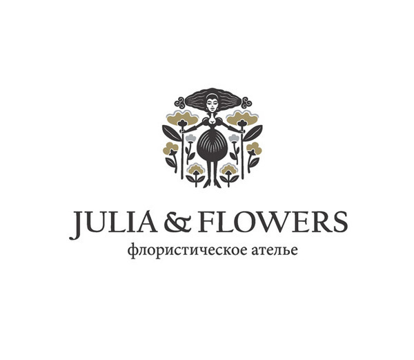 Julia & Flowers on Behance #mark #logotype #brand #identity #logo #flowers
