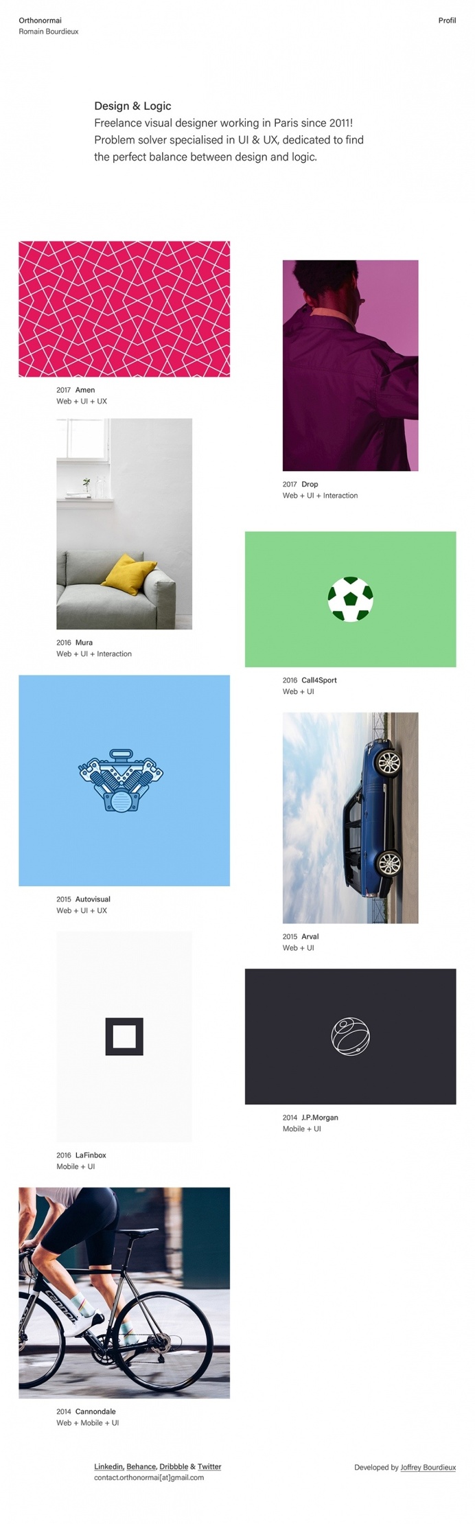 Orthonormai - Mindsparkle Mag - Orthonormal is a freelance visual designer working in Paris since 2011 whose website is awarded as site of t