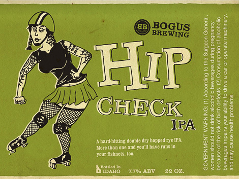 Bogus Brewing Hip Check Label #packaging #beer #label #bottle