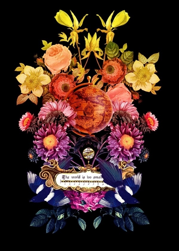 Todos os tamanhos | Estampa Localizada - Têca | Flickr – Compartilhamento de fotos! #world #color #illustration #mapamundi #vintage #fashion #flowers