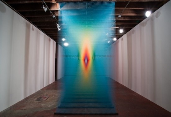 Rainbow Thread Installations #thread #color #art #installation
