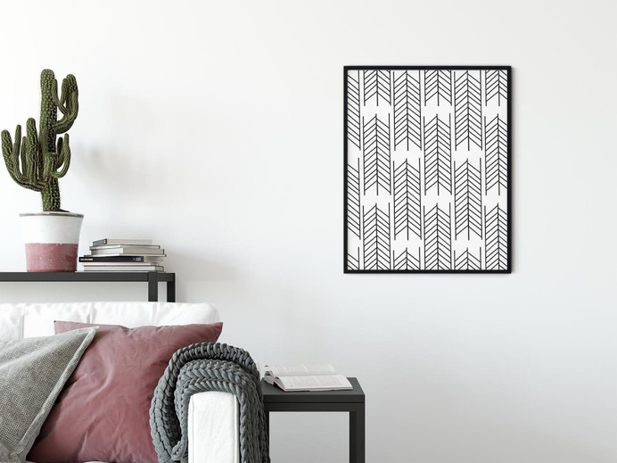Minimal Scandinavian Abstract Line Pattern Wall Art Poster